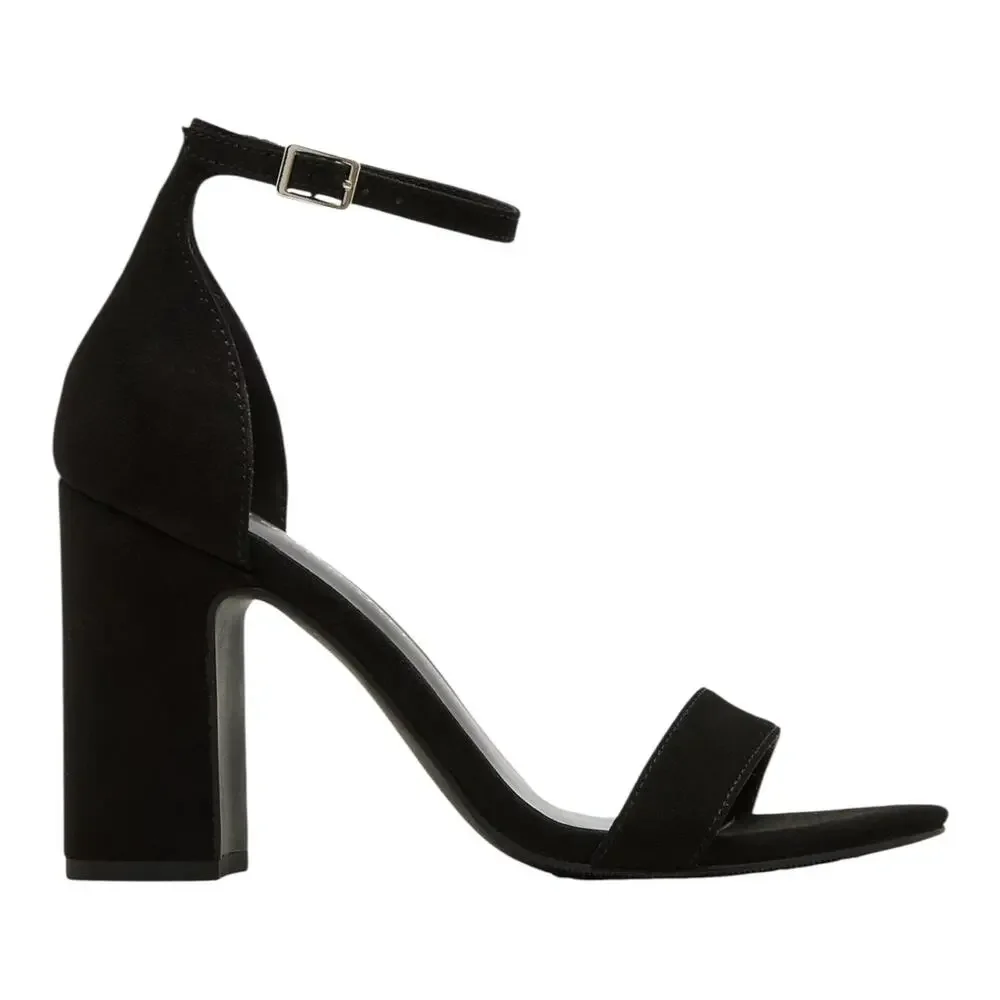 Madden Girl Women's Sasha Two Piece Block Heel Dress Sandals Black Size 6